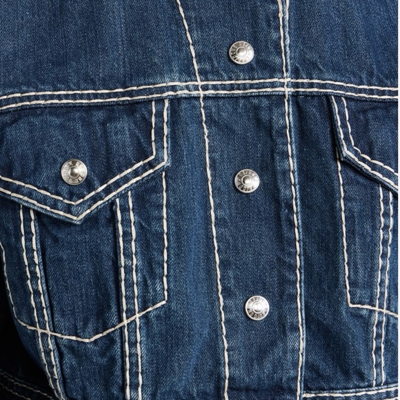 RE/DONE Cropped Denim Trucker Jacket Size M - Picture 3 of 8